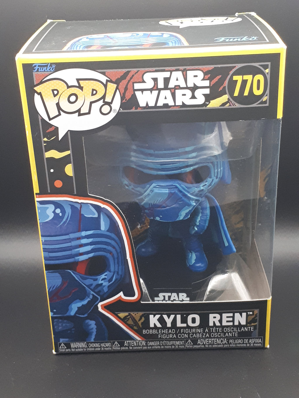 Lot Star Wars Kylo Ren : Funko Pop #770 + Pop! Pin #31 Chase + Lightbox LED