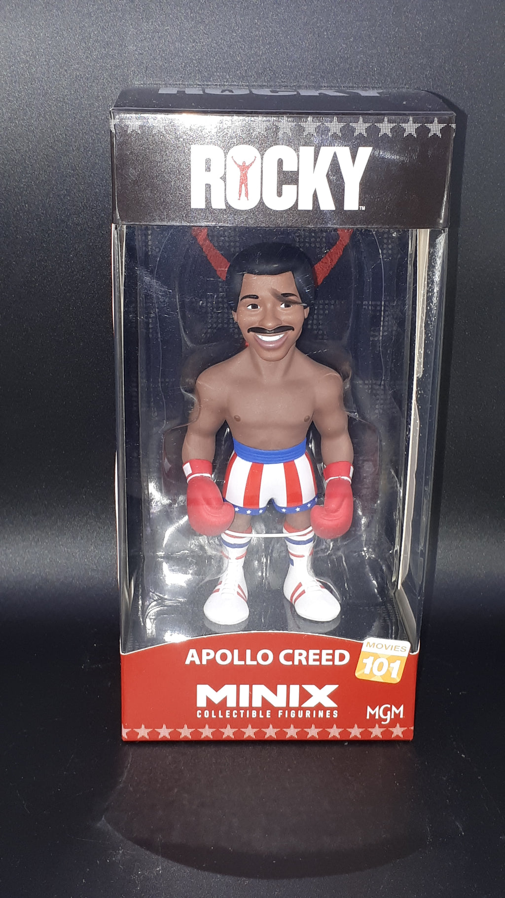 🥊 Lot Rocky Balboa : Figurine MINIX #101 Apollo Creed + Lightbox LED
