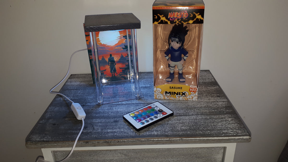 ⚡ Lot Naruto : Figurine MINIX Sasuke #101 + Lightbox LED