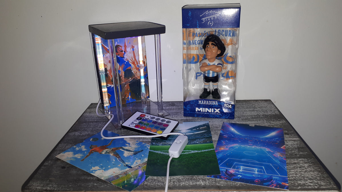 Lot Maradona : Figurine MINIX #10A + Lightbox LED
