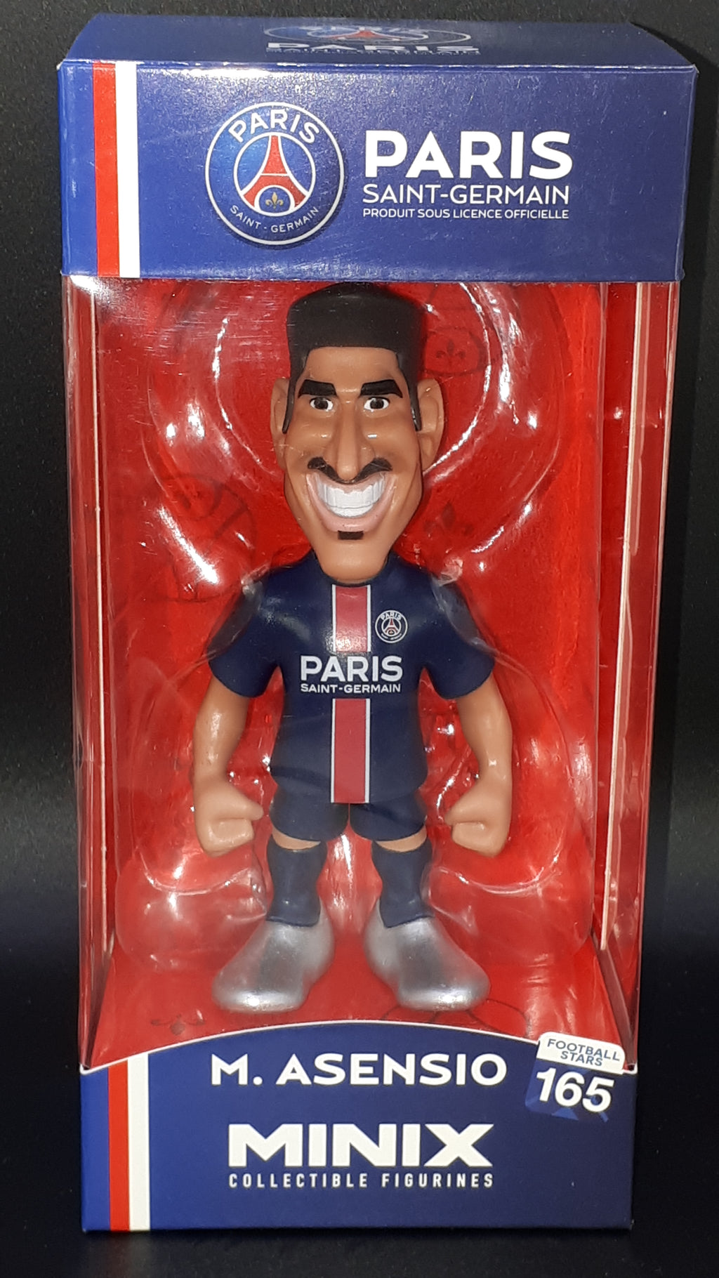 🔵🔴 Lot PSG Asensio : Figurine MINIX #165 + Lightbox LED