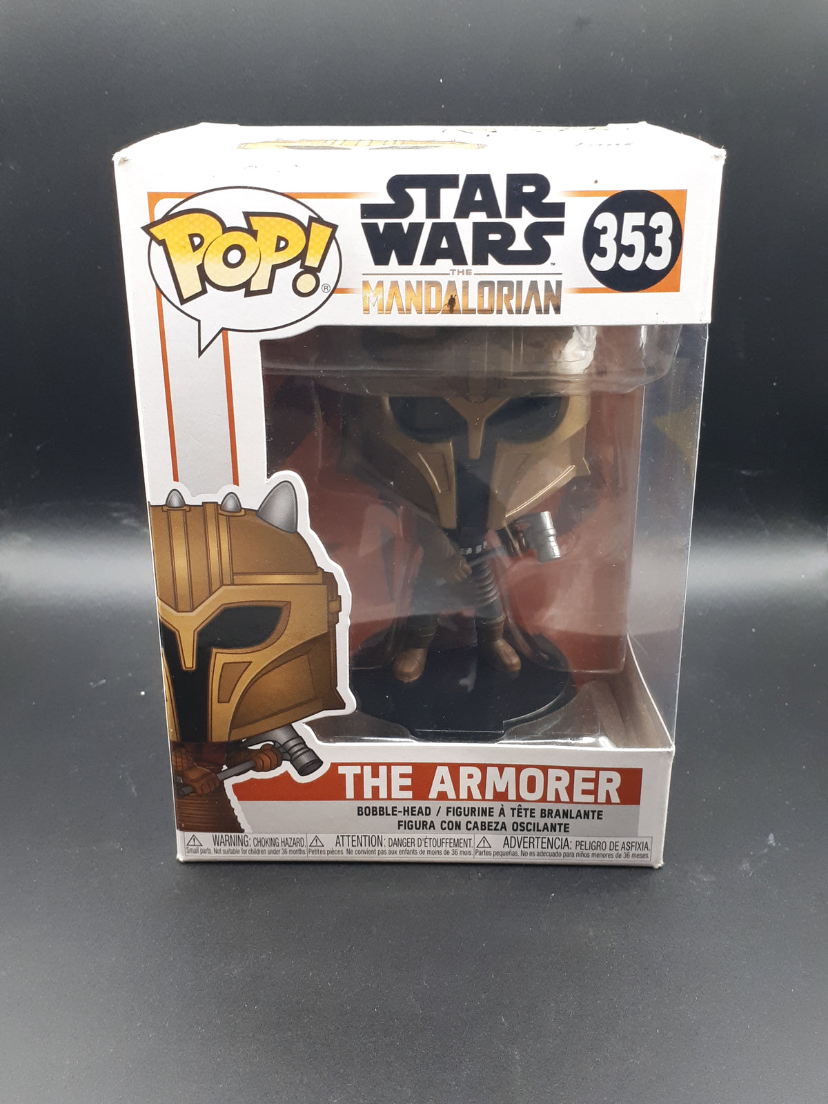 Lot Funko Pop Star Wars The Armorer (Mandalorian) #353 + Pocket Pop GameStop + Bitty Pop + Lightbox LED