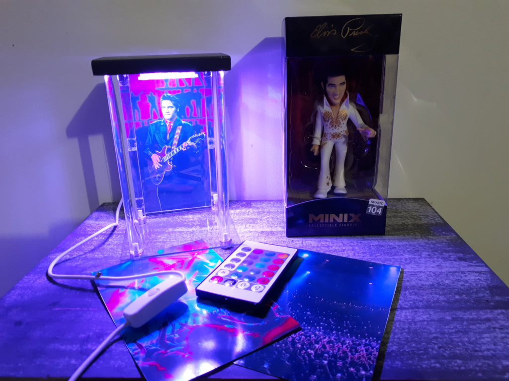 🕺 Lot Elvis Presley : Figurine MINIX Music #104 + Lightbox LED