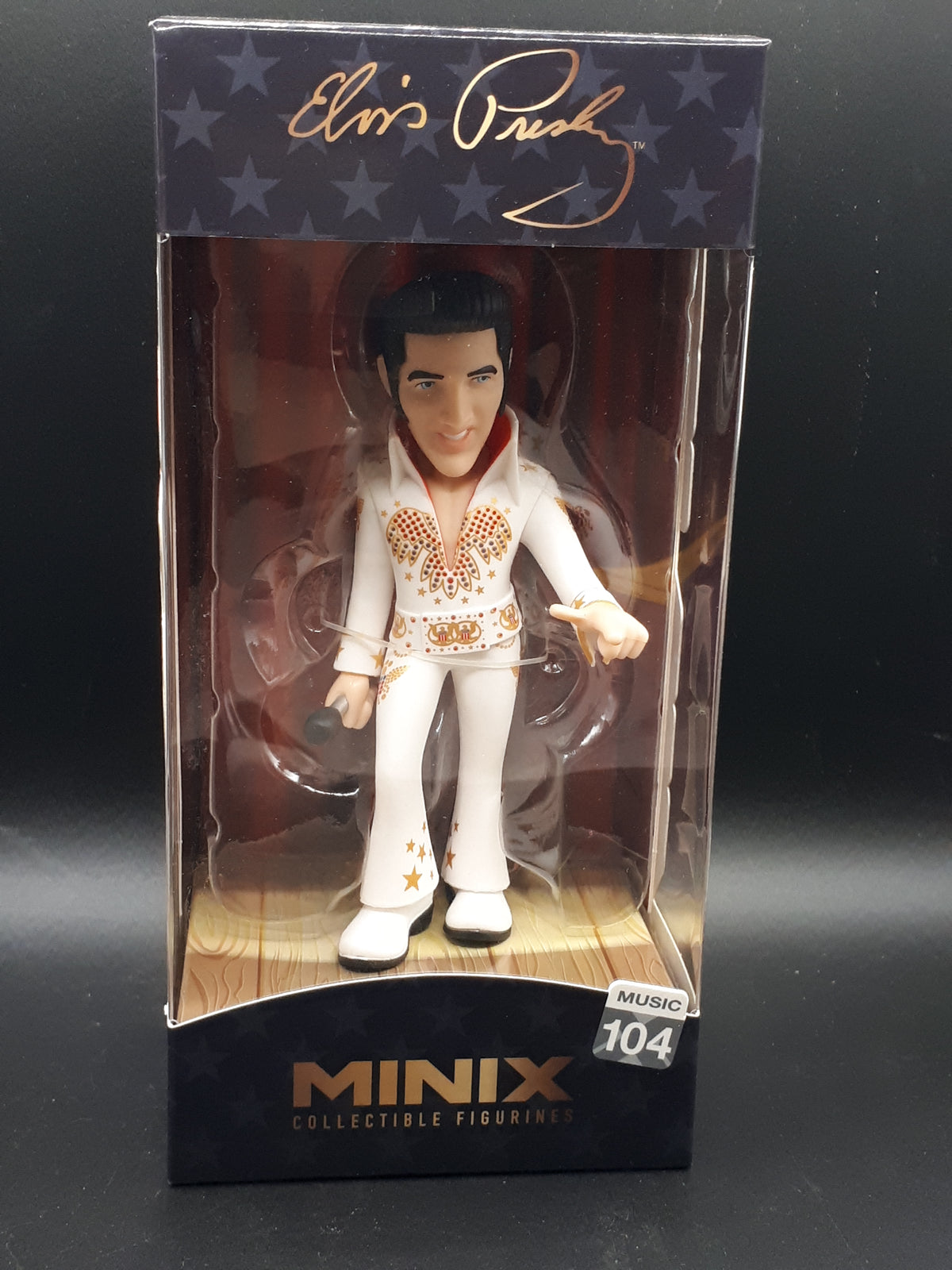 🕺 Lot Elvis Presley : Figurine MINIX Music #104 + Lightbox LED ShinyGeeck décor scène + 2 décors concert